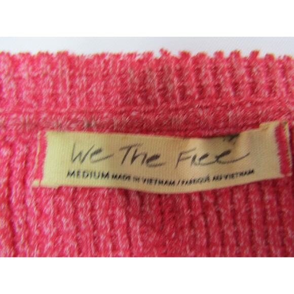 We The Free Peach Waffle Knit Top size M Cotton Boho Y2K Classic Streetwear - Picture 4 of 9
